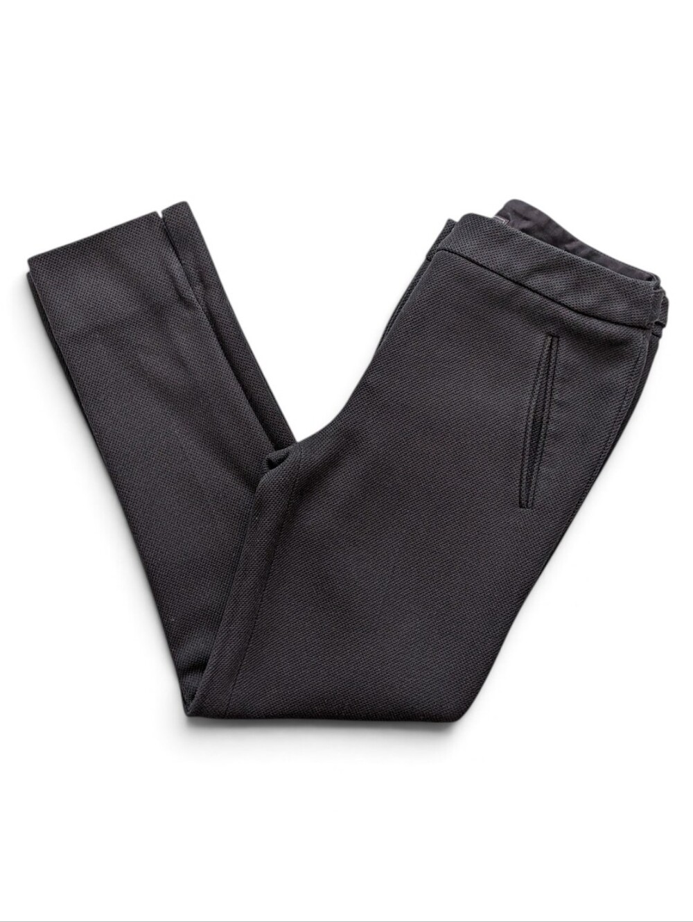 BCBGMaxAzria Black Waffle Knit Slim Trousers